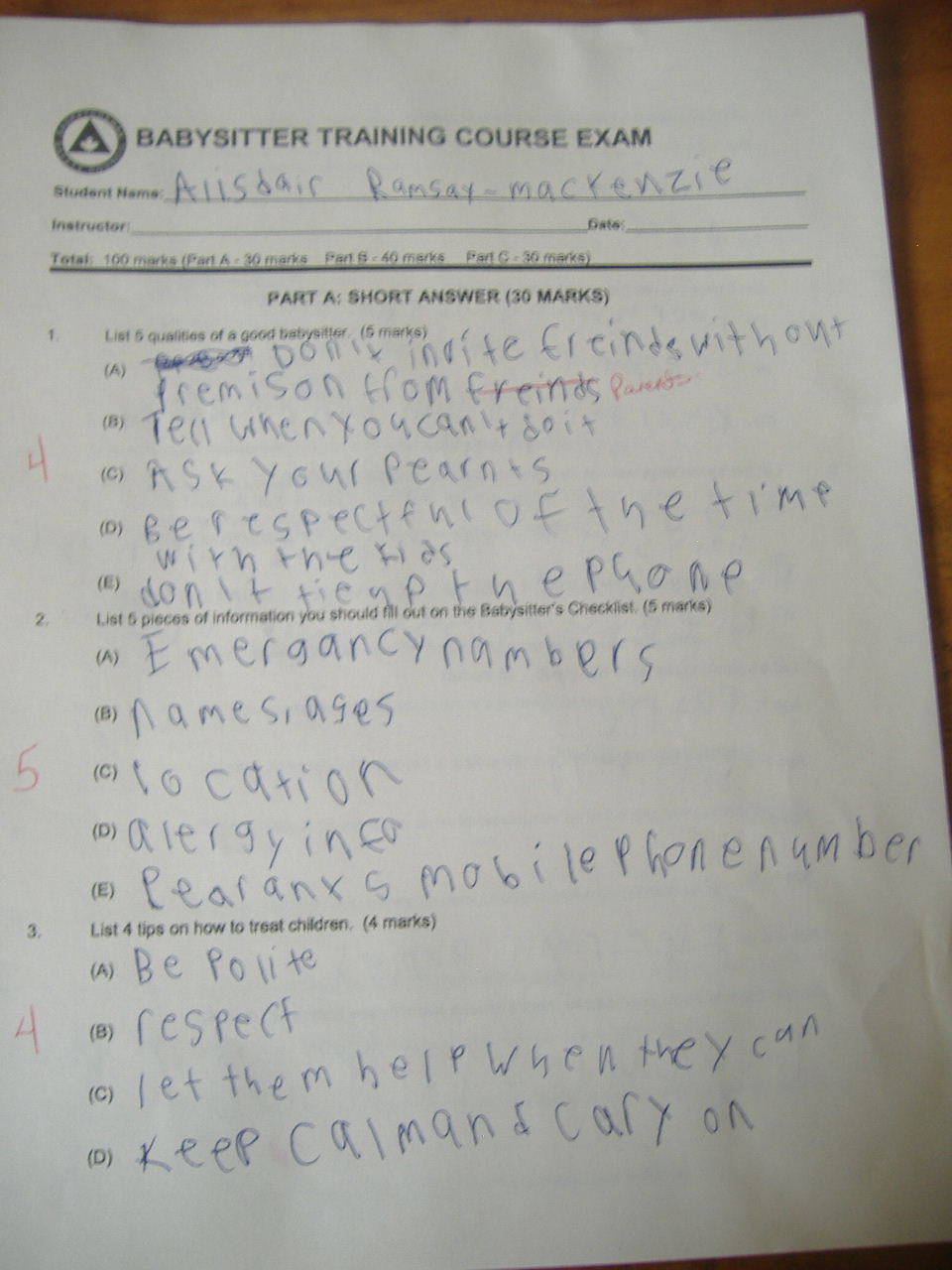 Porter's Primary SAFETY FIRST 97 Saskatchewan Safety Council Baby