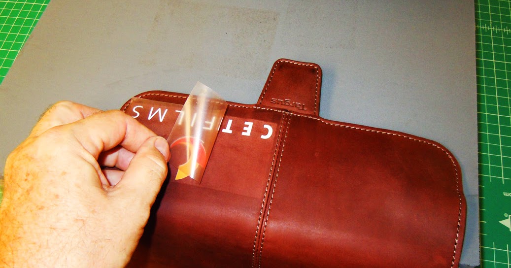 Hingst's Sign Post Pressing Heat Transfer Vinyl on Leather