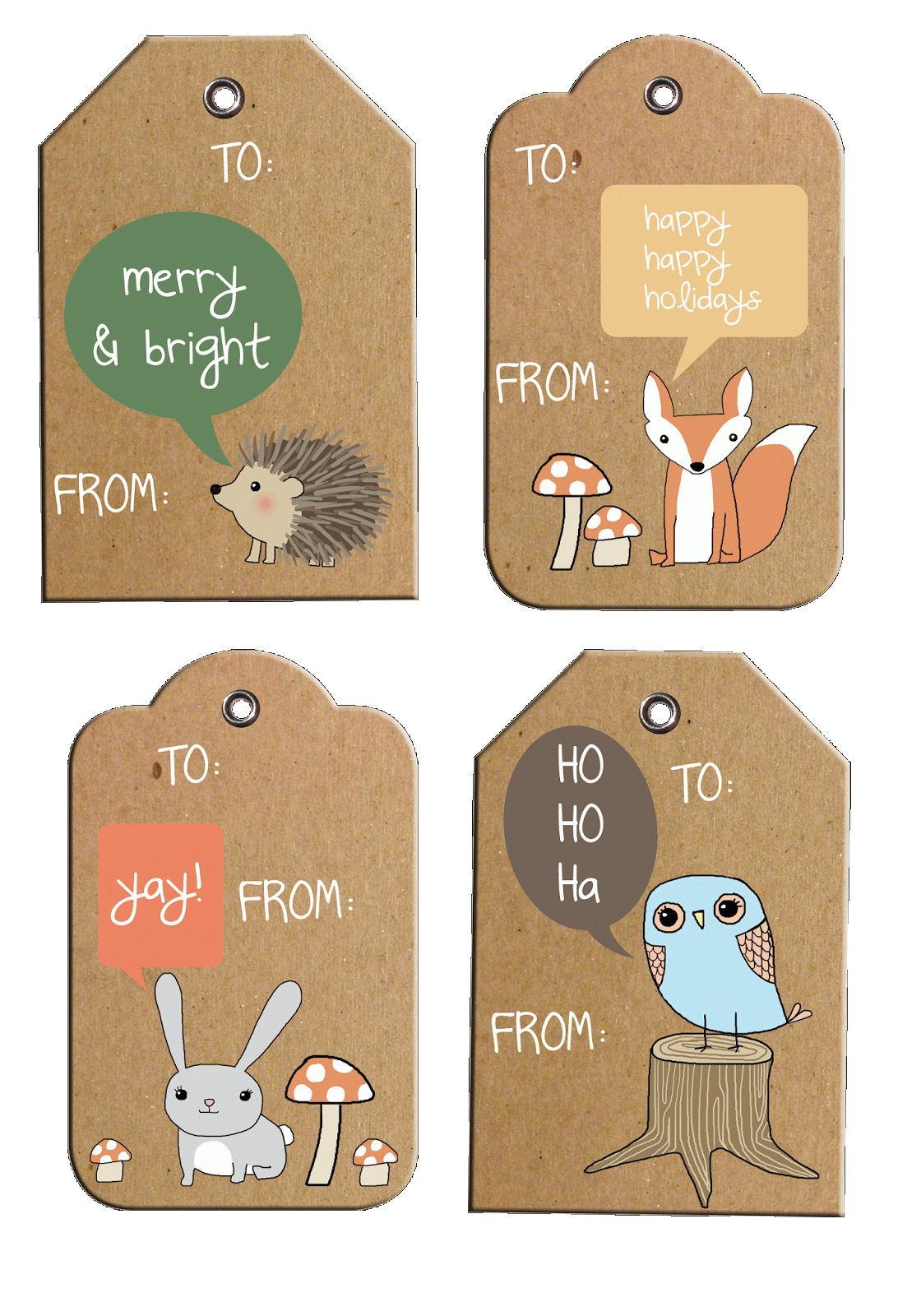 Ashley Thunder Events RUSTIC WOODLAND HOLIDAY GIFT TAGS FREE 