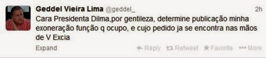 Pelo Twitter, Geddel Vieira Lima pede que Dilma o exonere da Caixa