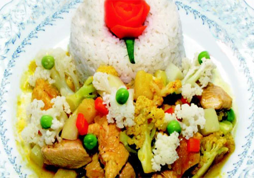 Mixtura de verduras con pollo