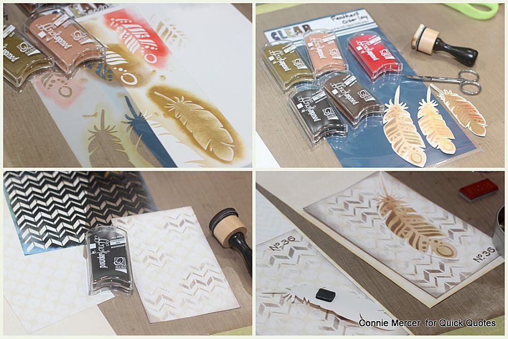 crafty goodies Stenciling with Quick Quotes PowderPuff Chalk inks