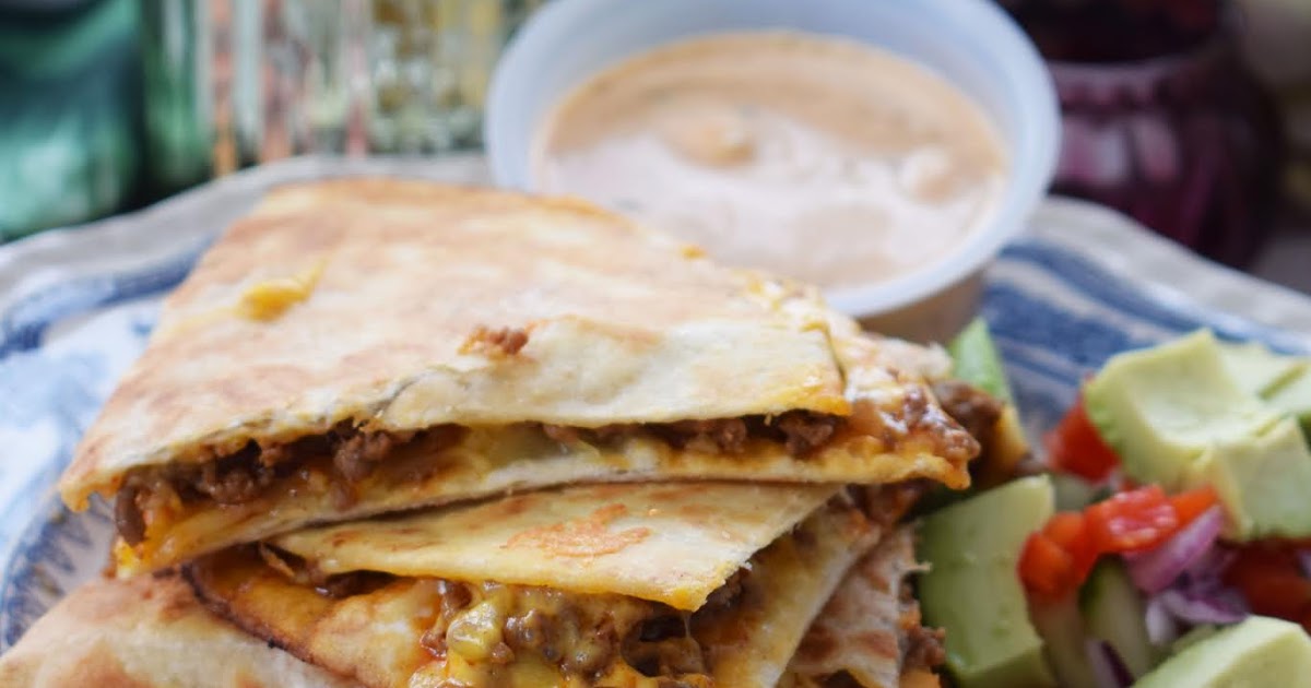 Smaskelismaskens Quesadillas med tacofärs och cheddar cheese dip