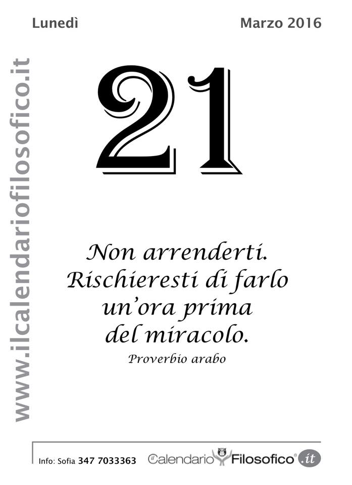 La frase del giorno (Dal Calendario Filosofico)