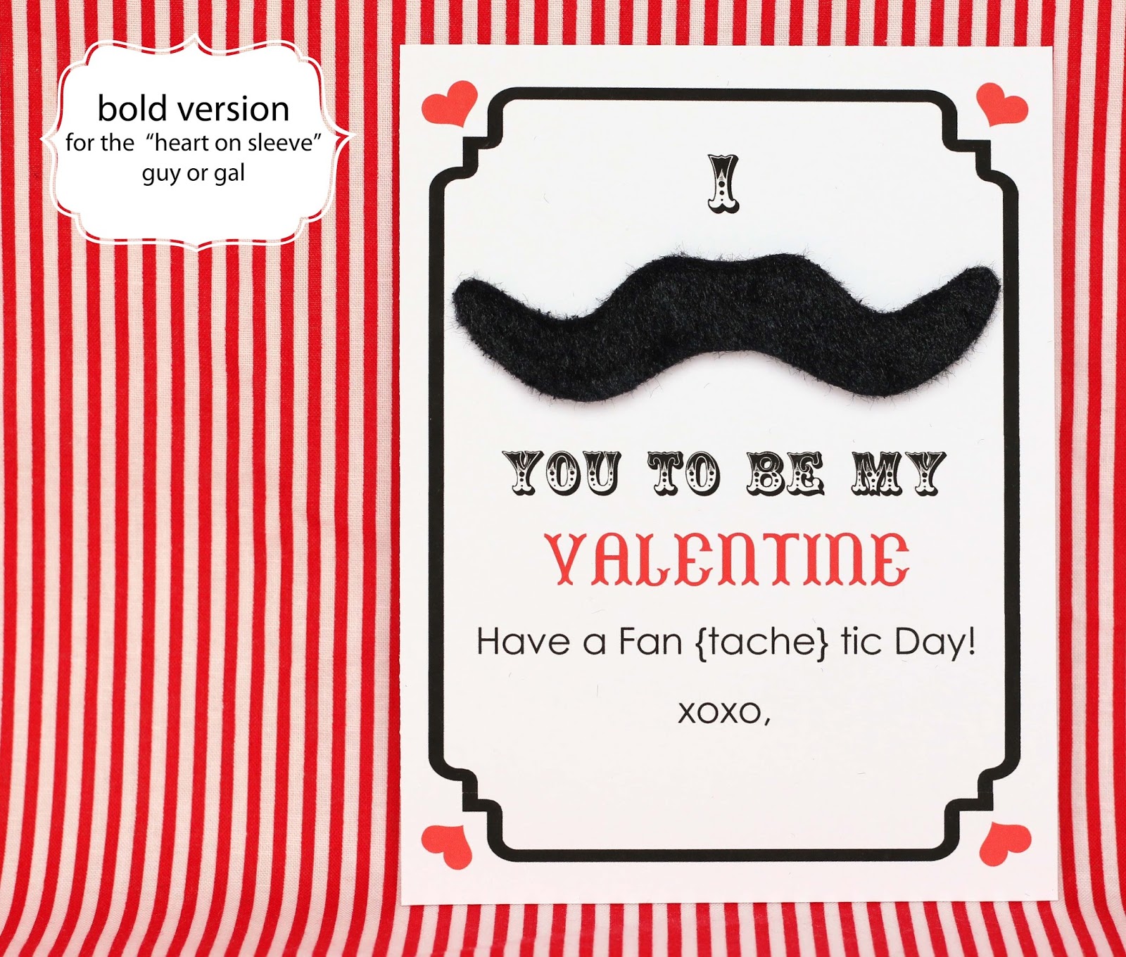 Make Mustache Valentine s Day Cards Free Printable