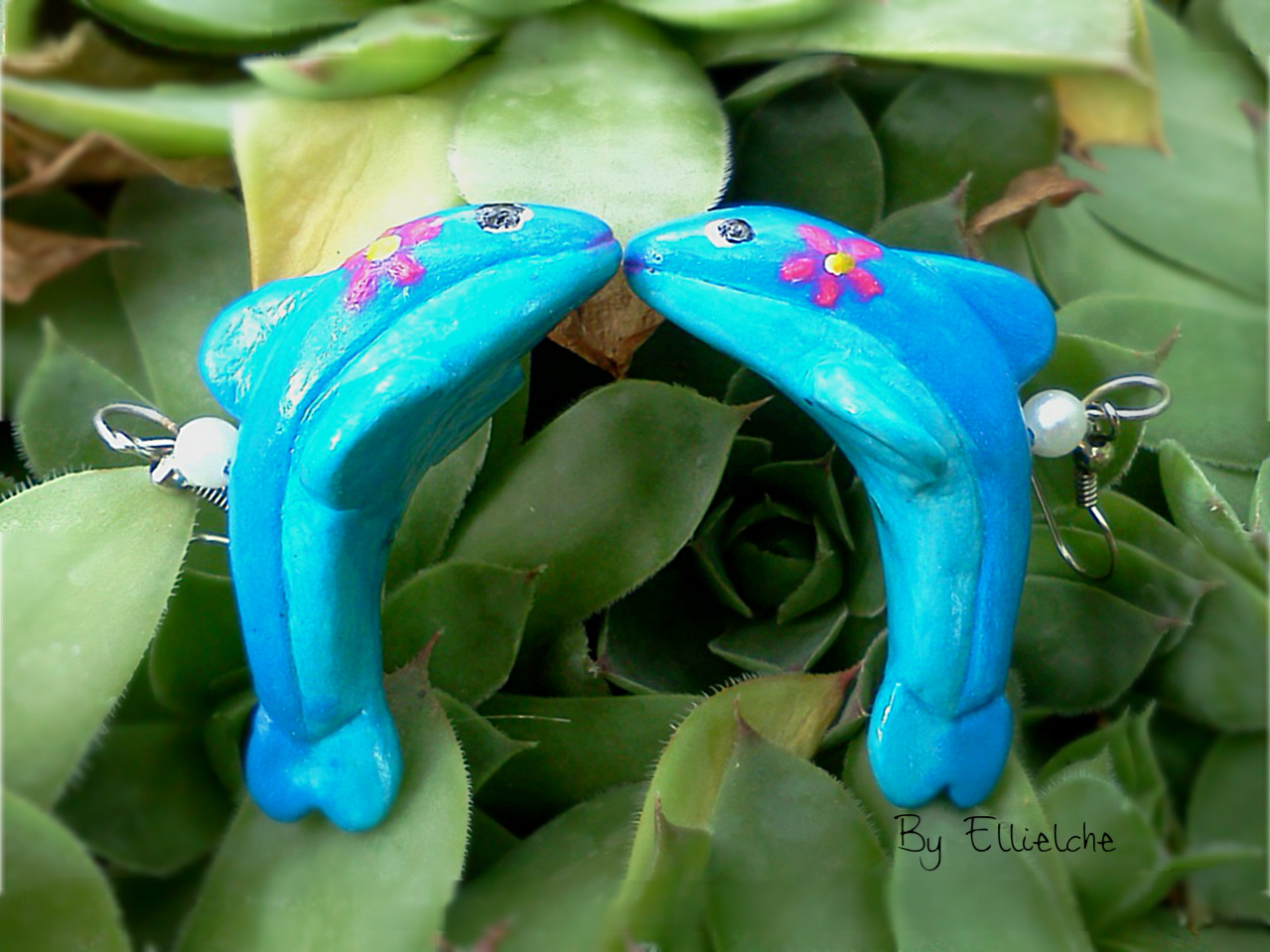 Swim with the dolphins * earrings * vselena