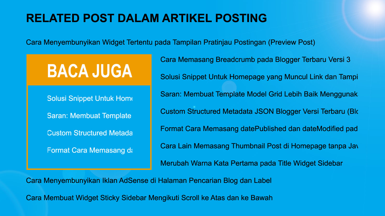 The post thumbnail. Related posts перевод. sidebar sticky example.