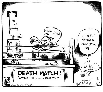 Gingrich v. Romney political cartoon