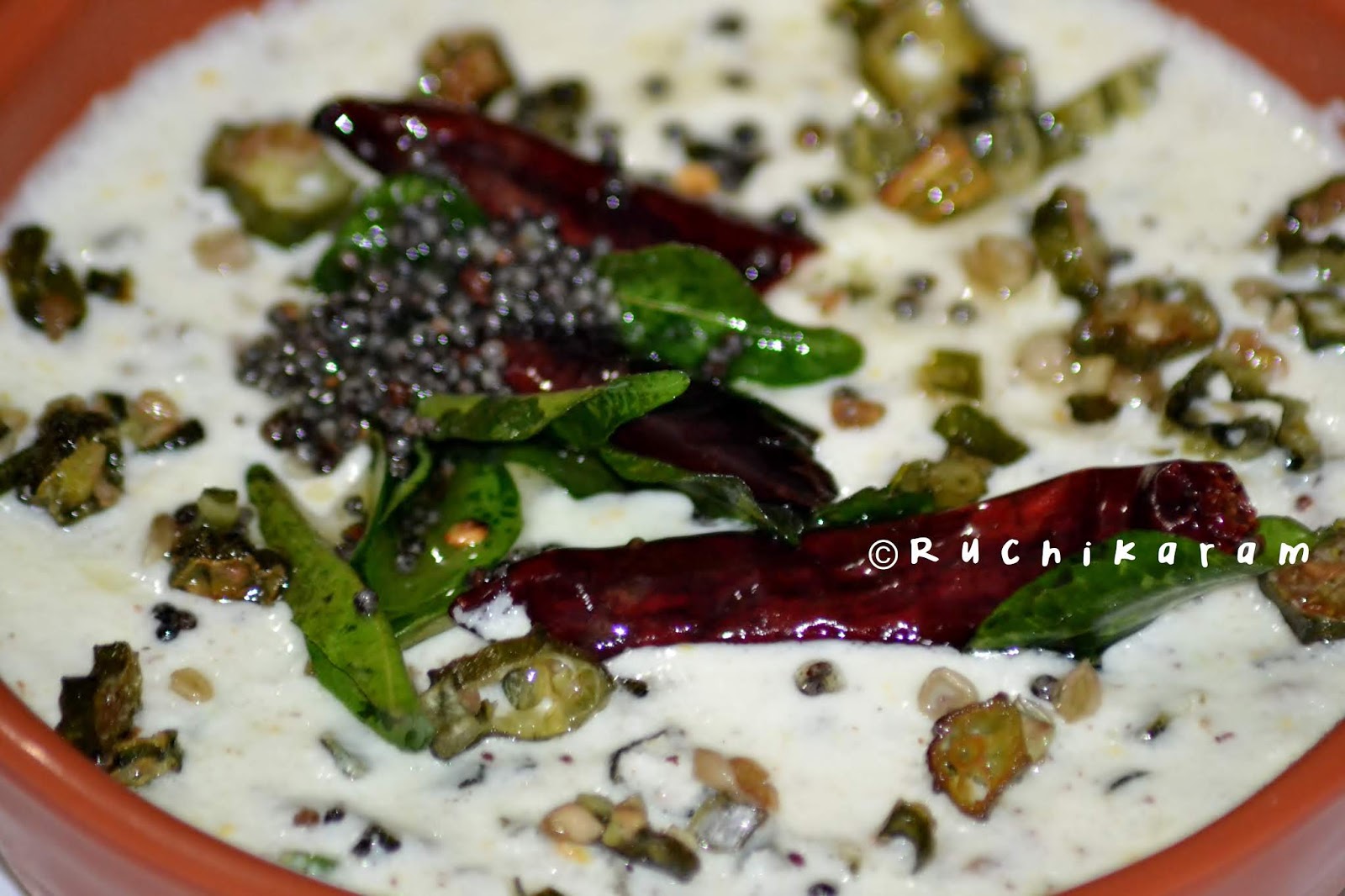 Ruchikaram Vendakka Pachadi Lady’s Finger Pachadi Okra Pachadi