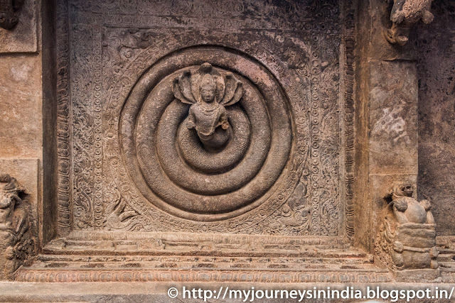 Badami Cave Temple Vishnu in Cave Ceiling