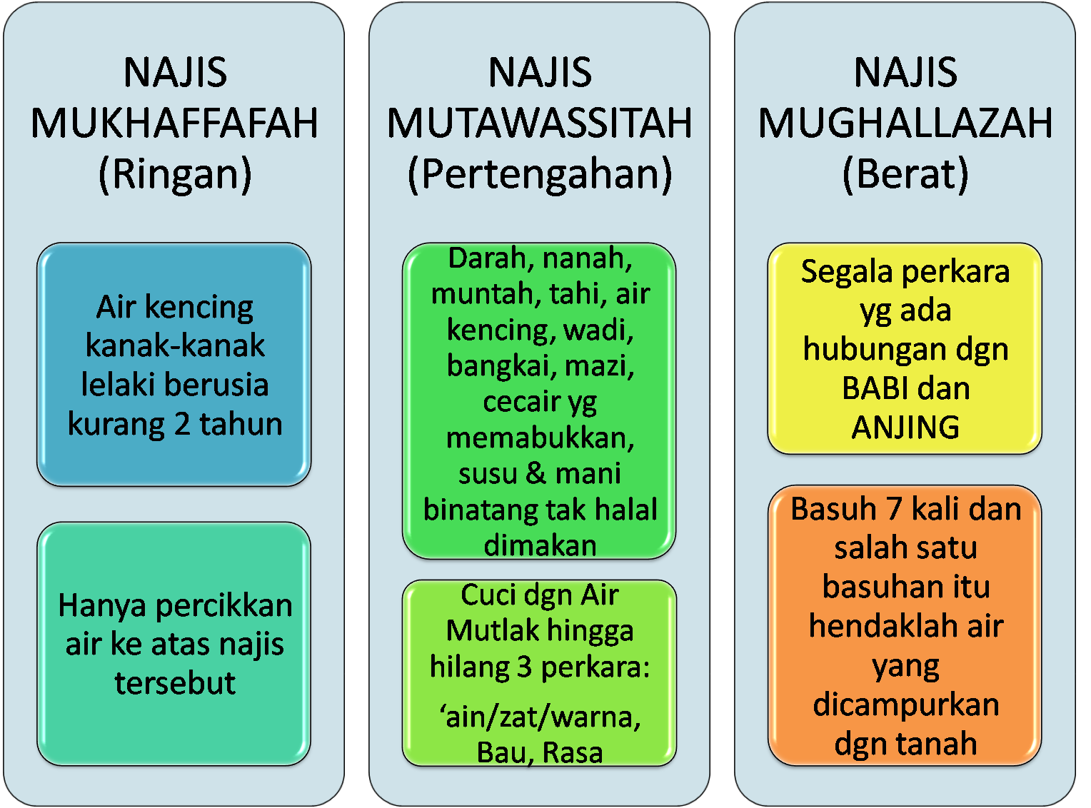 Najis mutawassithah terbagi menjadi