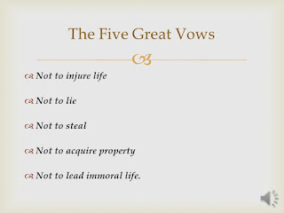 The five vows of jains