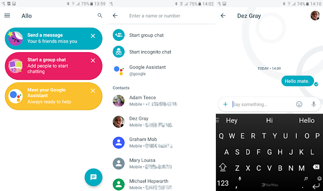 cara mulai chat dengan google allo