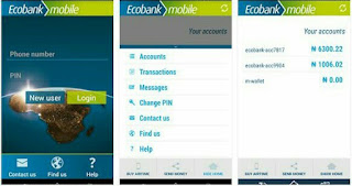 Ecomobile app user interface