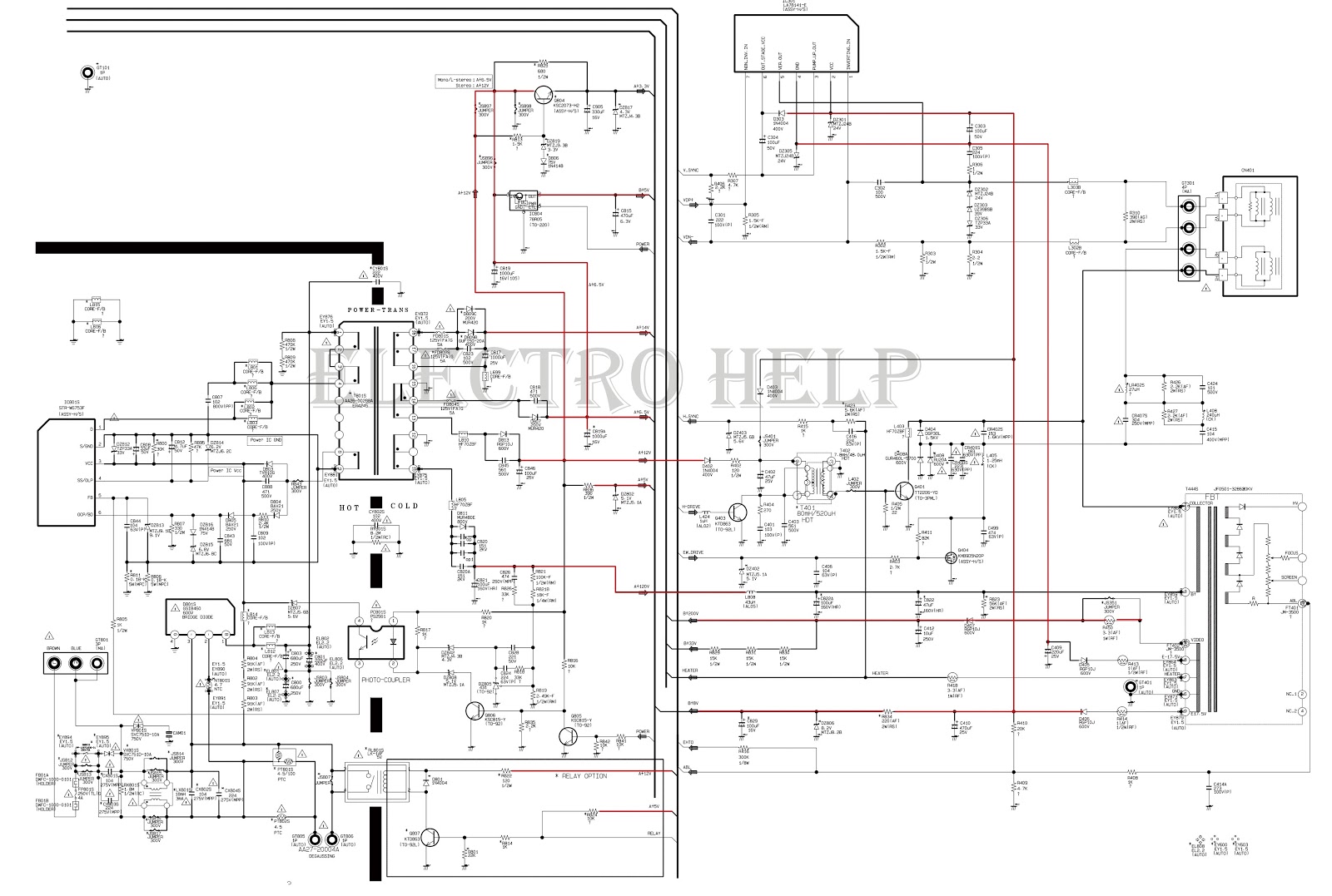 Electro help: CL21A551 Samsung CRT TV – Circuit diagram – TDA12120H