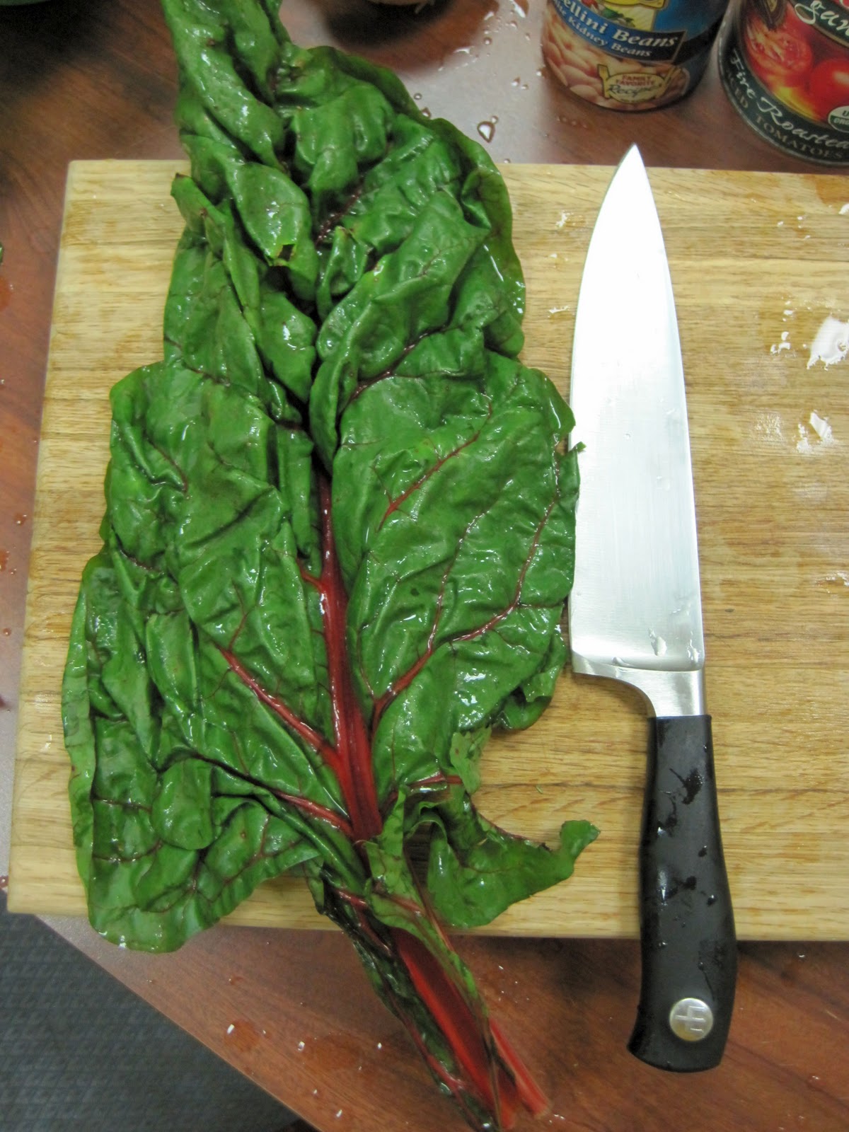 Rachel vs. Ramen Swiss Chard, Cannellini Beans, and FireRoasted Tomatoes
