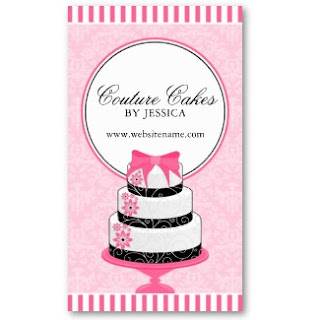 Business Card Showcase By Socialite Designs Cake Designer Couture The Design Incorporates An Elegant Cake With Swirls And Flowers Topped Off A Large Ribbon Click On Images Below To View Both Front Back