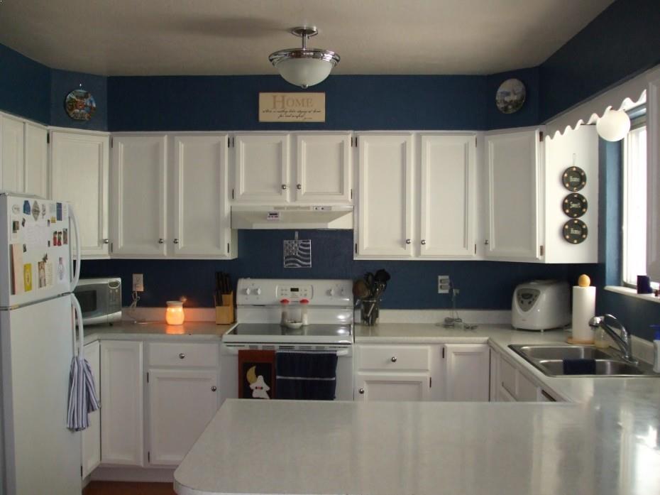 Blue Kitchen Walls With White Cabinets Paulbabbitt Com