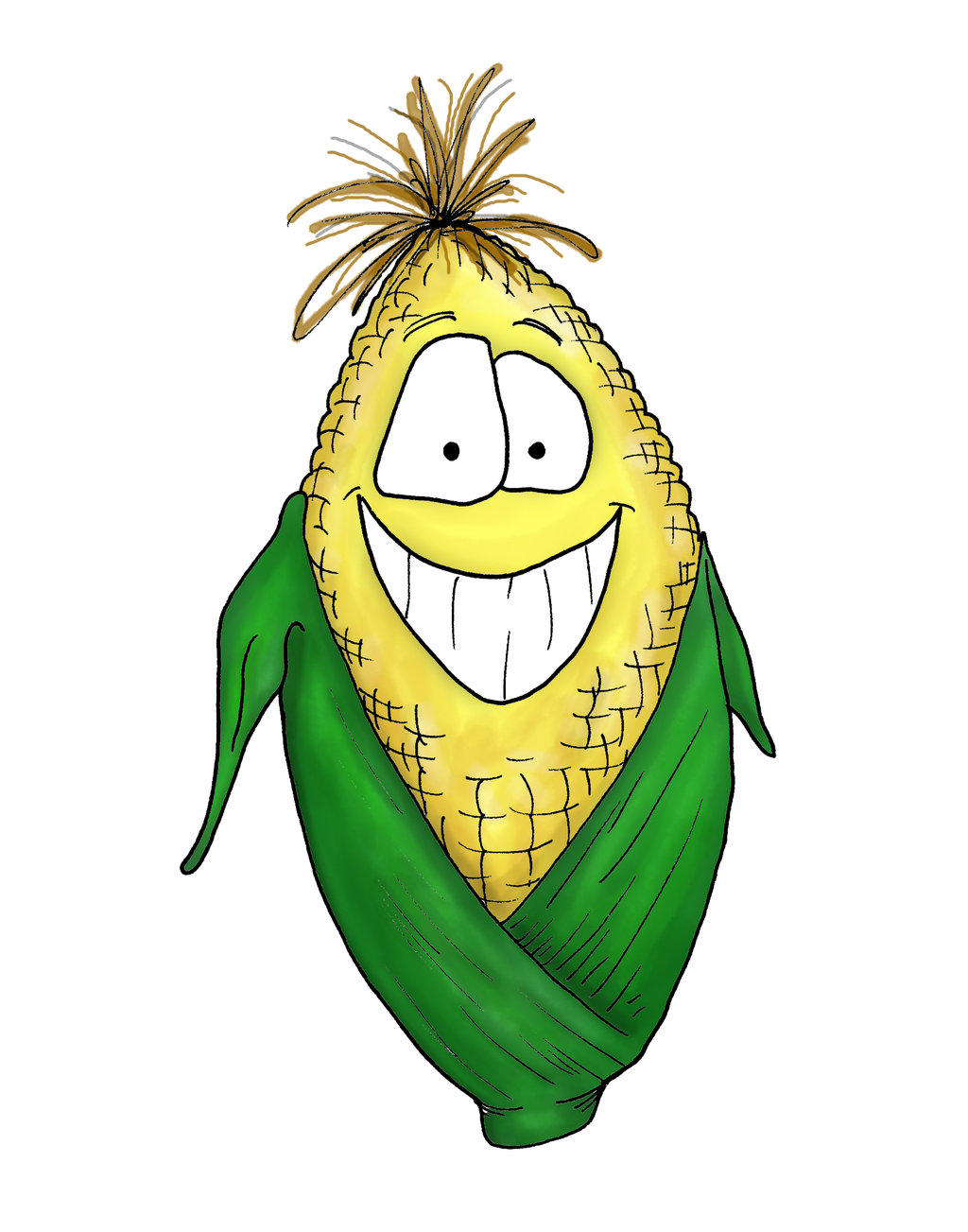 Corn Cartoon Coloring Book Pages