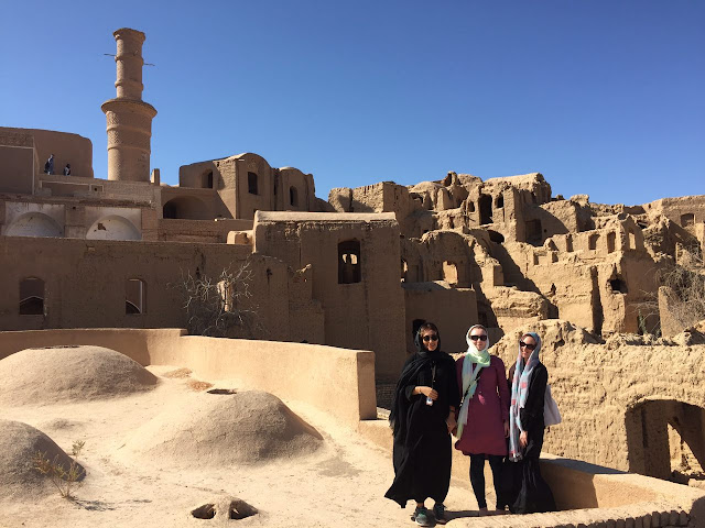 Travelers visiting Kharanagh village, Yazd-Iran.