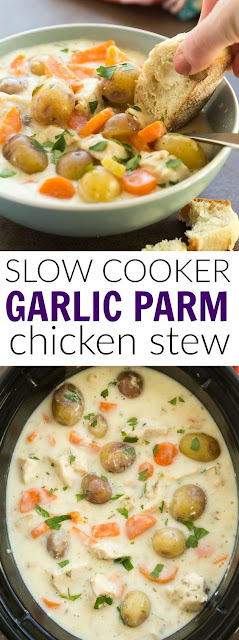 Slow Cooker Garlic Parmesan Chicken Stew