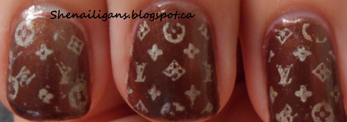 Shenailigans : My First Attempt at Nail Stamping- Awesome Louis Vuitton Nails!
