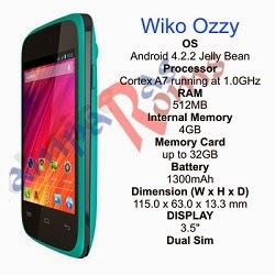 Wiko Ozzy specs and stock rom download