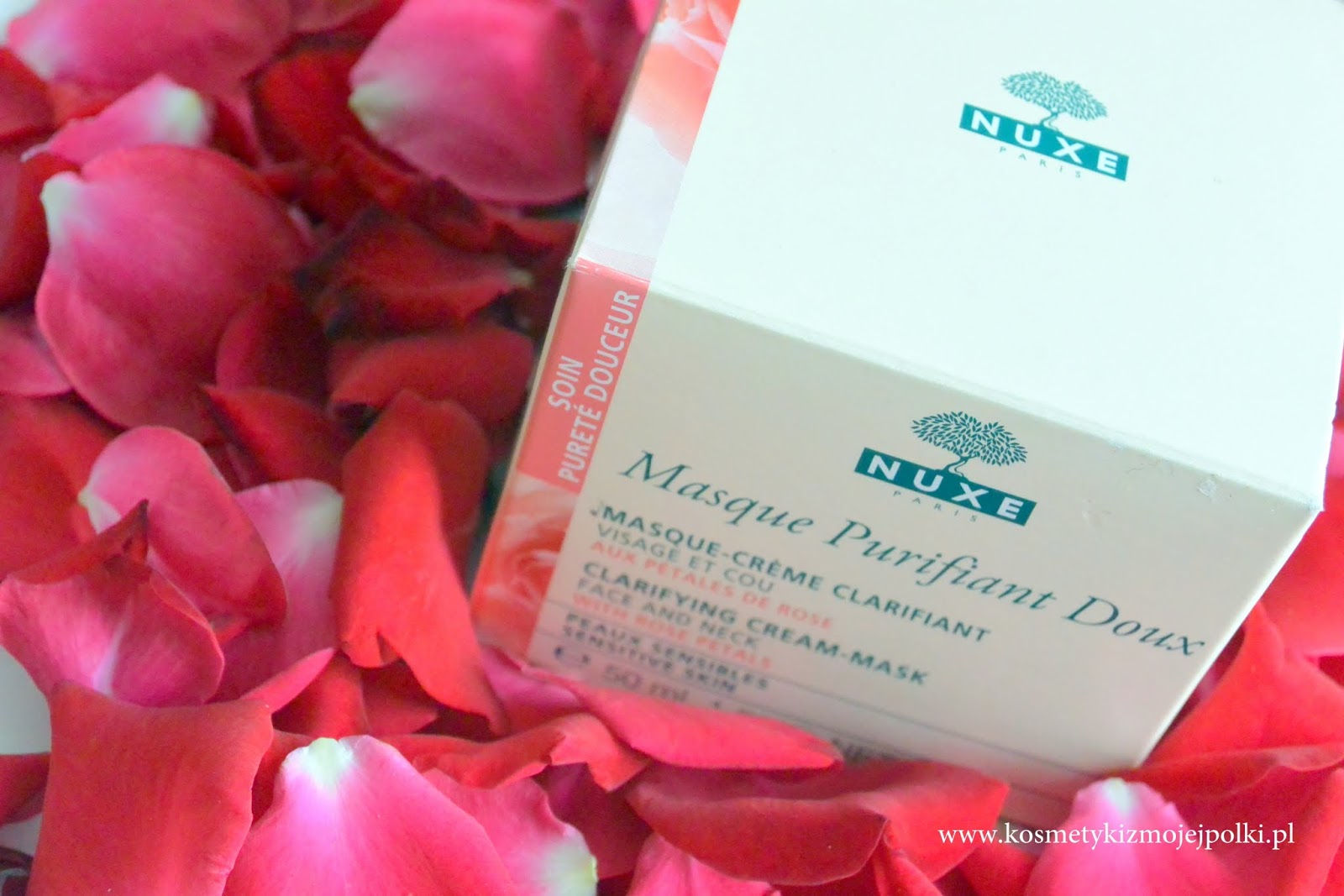 Masque Purifiant Doux NUXE | Delikatnie oczyszczająca maseczka - krem z płatkami róży pielęgnacja twarzy