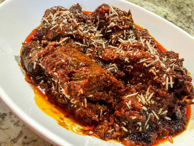 Featured Recipe | Sunday Gravy with Braciole from Bewitching Kitchen #recipe #SecretRecipeClub #maindish #steak #bacon