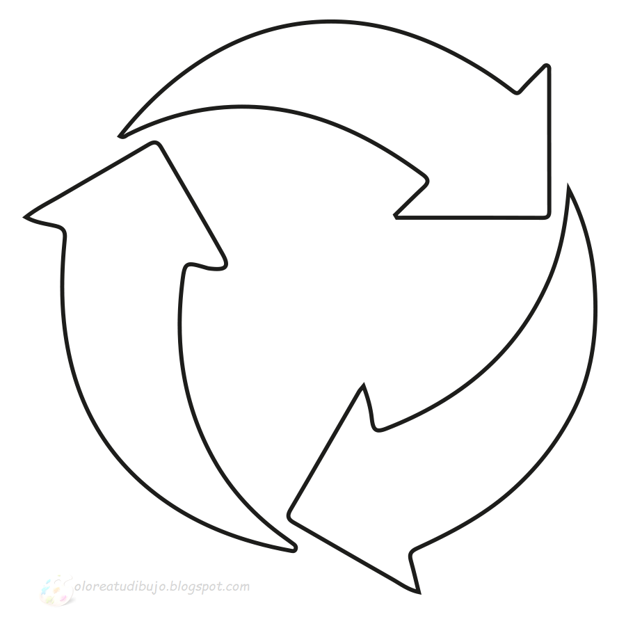 Colorea Tus Dibujos Simbolo De Reciclaje Para Colorear E Imprimir