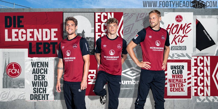 Umbro 1 XXL FC Nürnberg Heim Trikot 2019/20 rot FCN Home Jersey Club Shirt S 