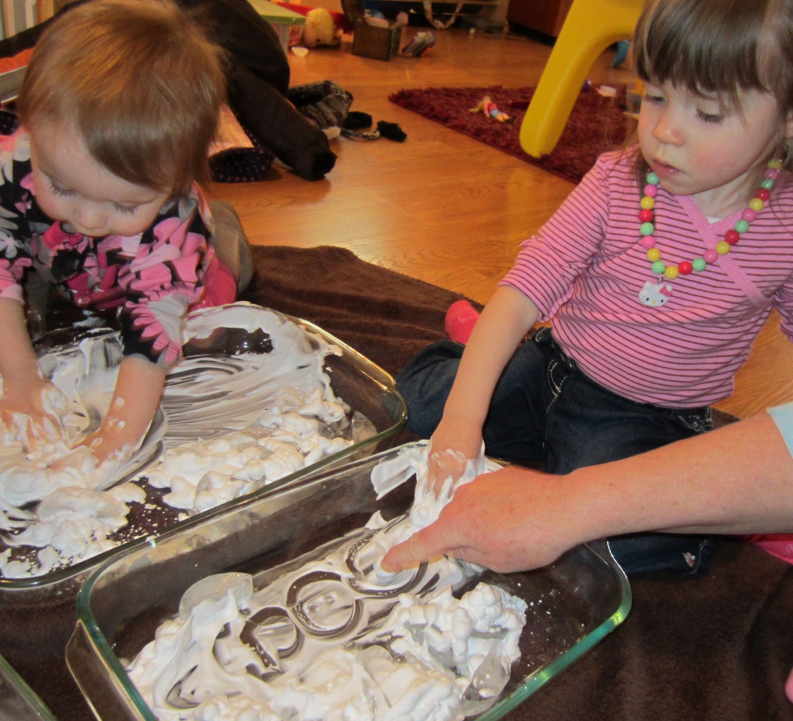 Shaving Cream/Ice Sensory Fun Still Playing School
