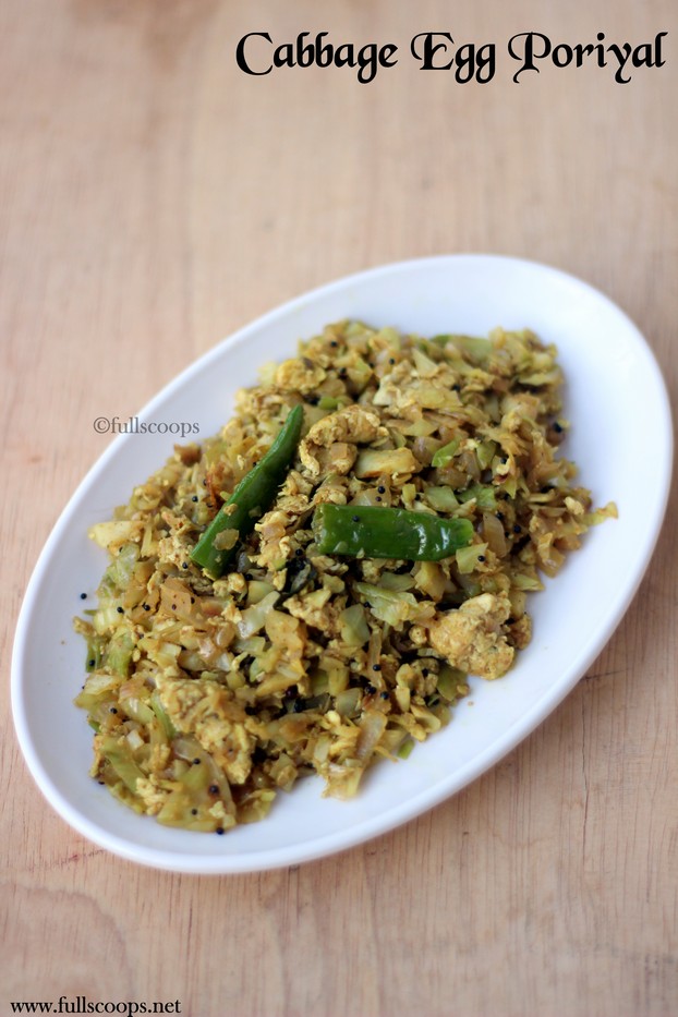 Cabbage Egg Poriyal Full Scoops A food blog with easy,simple