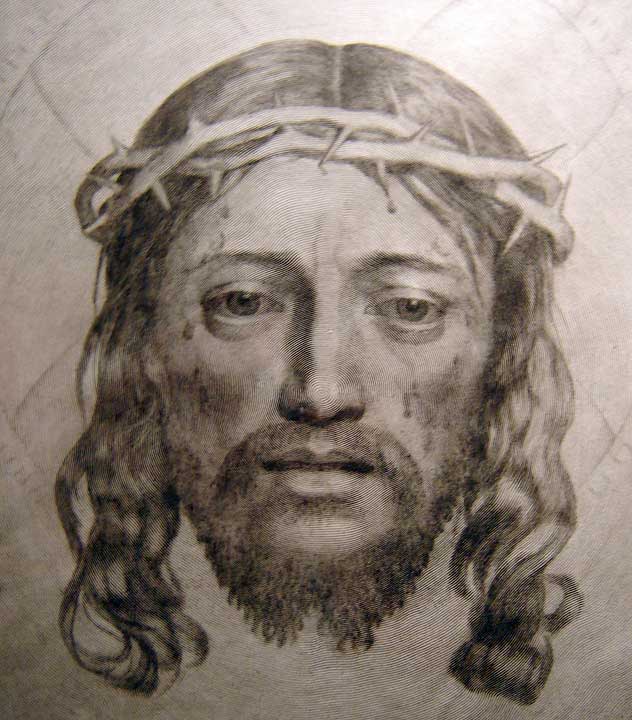 Wonders of the Bible: Veil of Veronica 1649 engraving by Claude Mellan