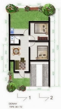  Gambar Denah Rumah Tipe 36 Desain Rumah 