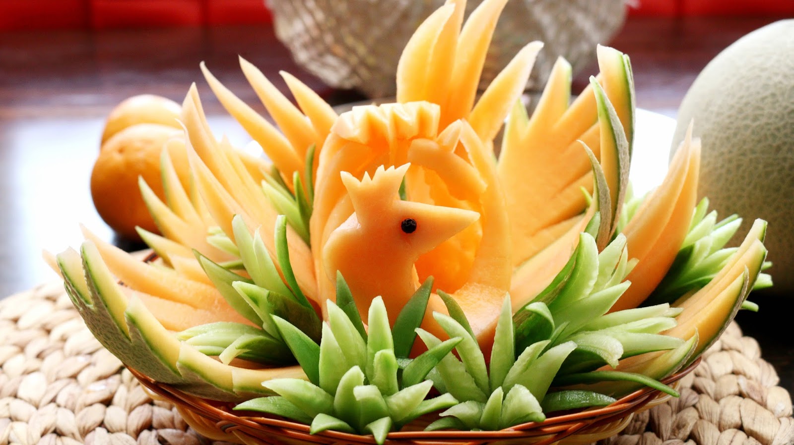 Josephine's Recipes How To Make Honeydew Peacock Vegetable Carving