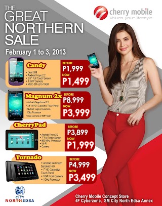 Cherry Mobile Candy, Magnum 2X, Cherrypad and Tornado Tablet now on Sale at SM North Edsa Cherry Mobile Candy, Magnum 2X, Cherrypad and Tornado Tablet now on Sale at SM North Edsa