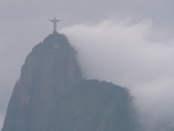 Christ The Redeemer statue, through telephoto from SugarLoaf Mountain, Rio de Janeiro
