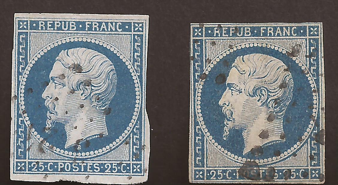 Timbres de france et Variétés N° 10 1852 25c bleu Timbres de france et Variétés N° 10 1852 25c bleu