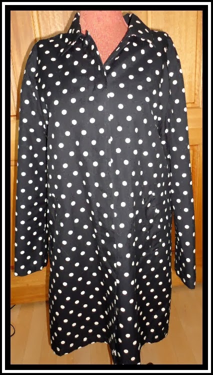 Sonya64blog: A classic black and white polka dot spotted coat