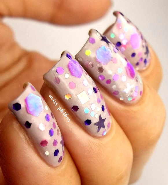 glitter nails + uñas con brillo