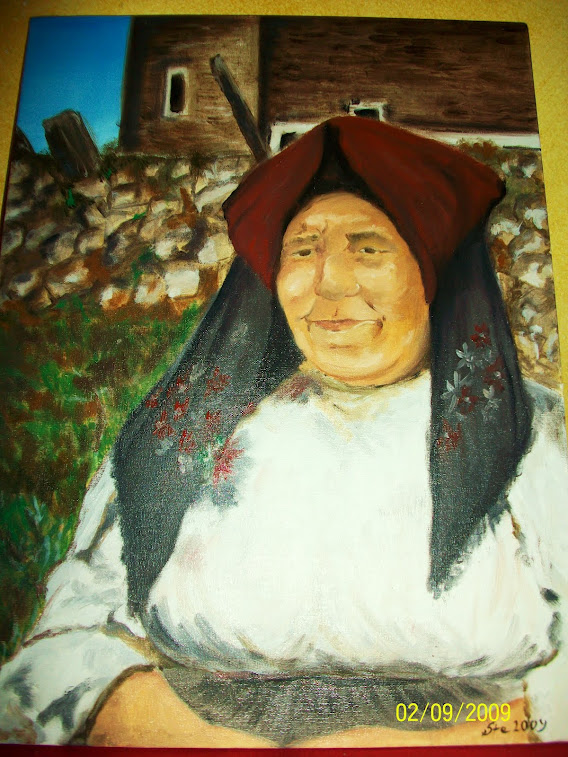 Ritratto ad olio donna in costume sardo