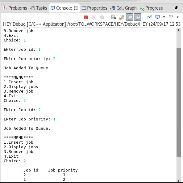 C+ + program for simulating job Priority Queue - Way2Techin