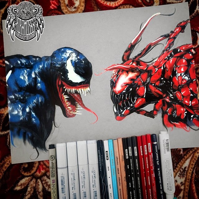 16-Venom-Vs-Carnage-Ramos-Ruben-xoramos661-Photo-Real-Comic-Book-Coloured-Drawings-www-designstack-co