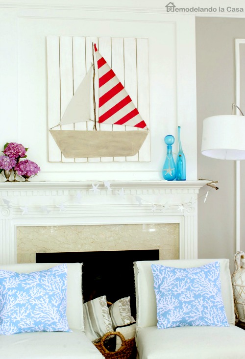 DIY Sailboat on Wood Wall Decor