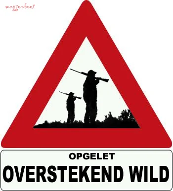 overstekend wild verkeersbord