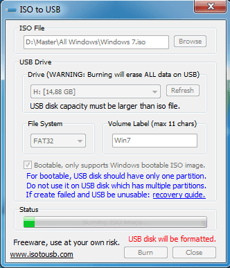 Setingan aplikasi ISO to USB Setingan aplikasi ISO to USB