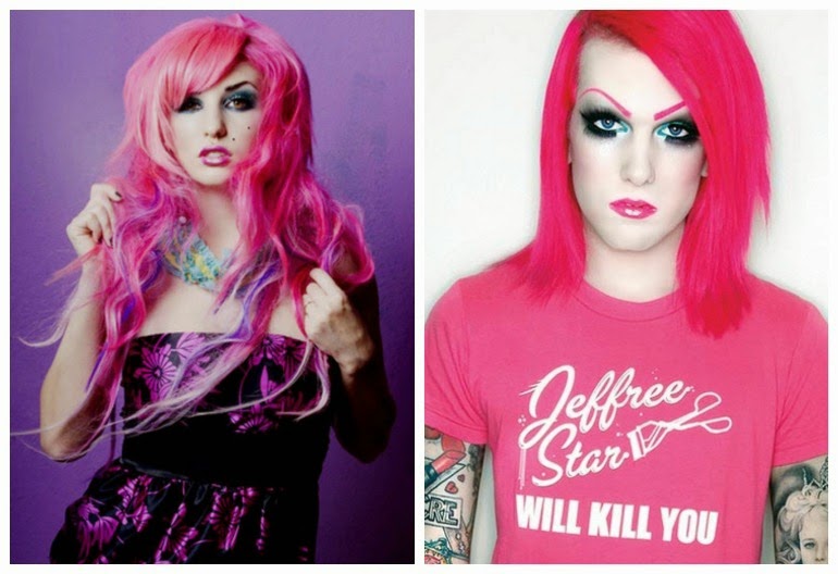 Audrey Kitching, Jeffree Star, pink hair, tendência cabelo rosa.