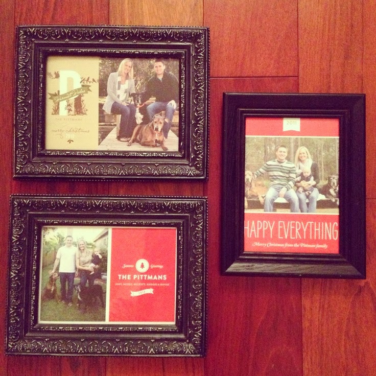 What's new At Frame By Frame: Frame yearly holiday cards for Christmas decor. this is what I