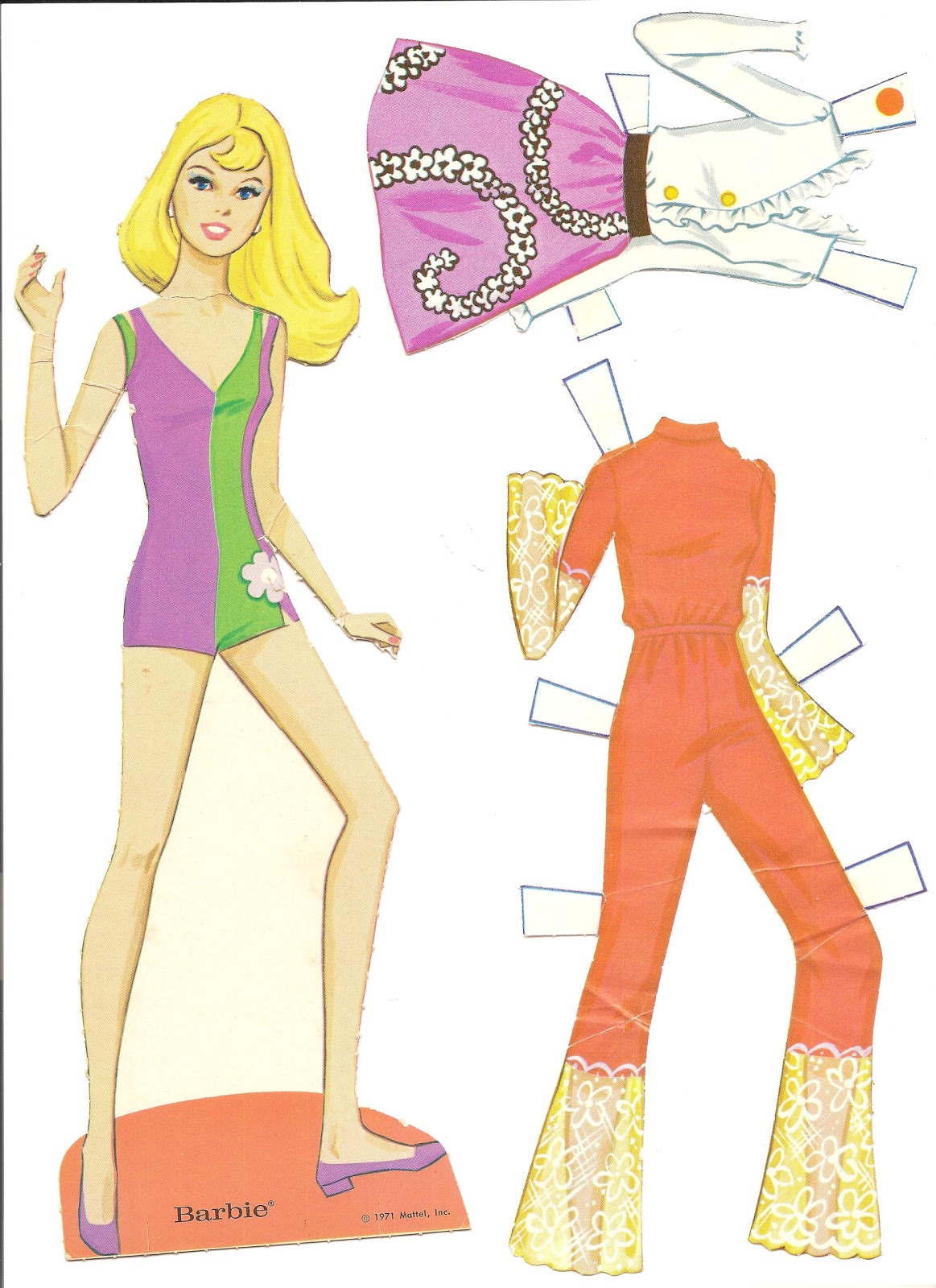 Mostly Paper Dolls WORLD OF BARBIE Paper Dolls 1971 Mostly Paper Dolls WORLD OF BARBIE Paper Dolls 1971